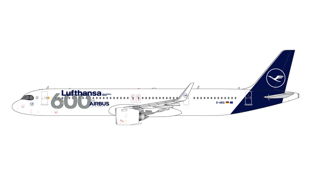 Lufthansa Airbus A321neo D-AIEQ 600th Airbus Aircraft GeminiJets GJDLH2238 Scale 1:400