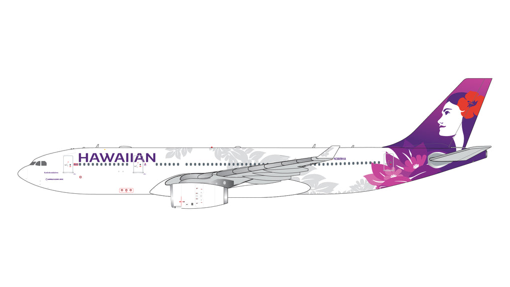 Hawaiian Airlines Airbus A330-200 N389HA GeminiJets GJHAL2298 Scale 1:400