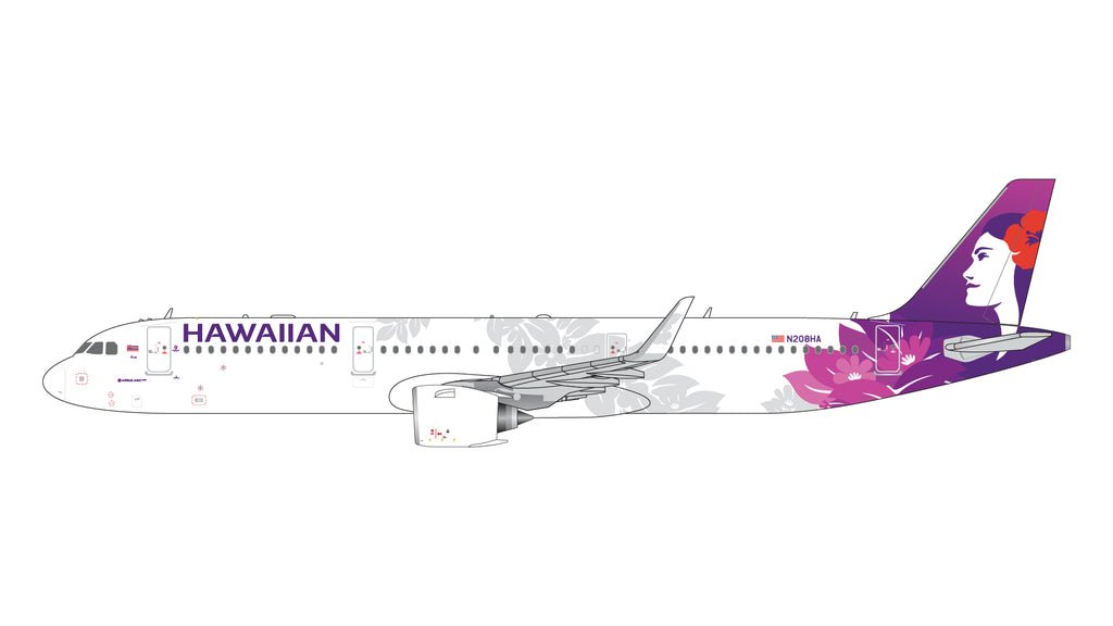 Hawaiian Airlines Airbus A321neo N208HA GeminiJets GJHAL2302 Scale 1:400