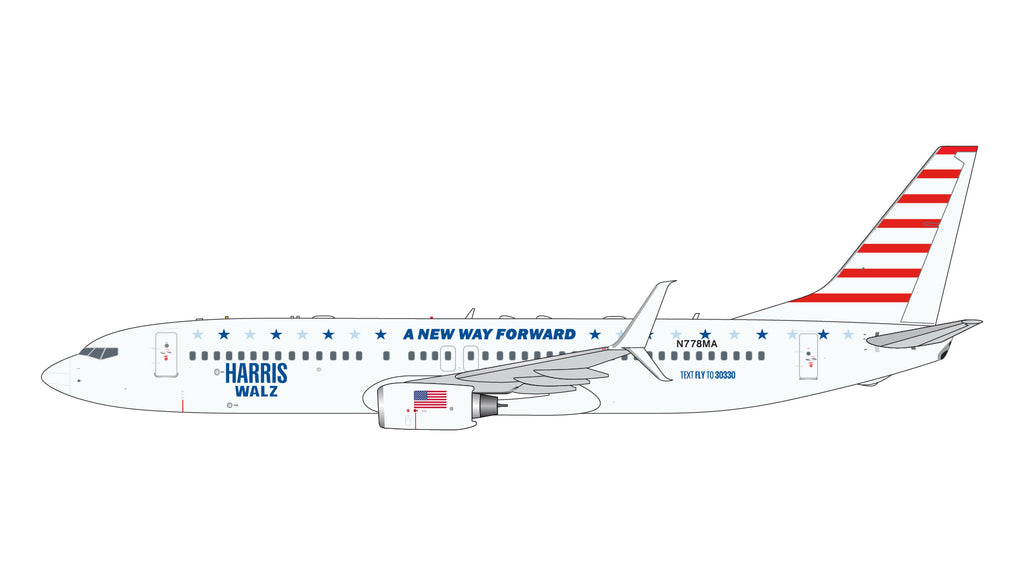 Harris-Walz Campaign Boeing 737-800 N778MA GeminiJets GJKAI2322 Scale 1:400