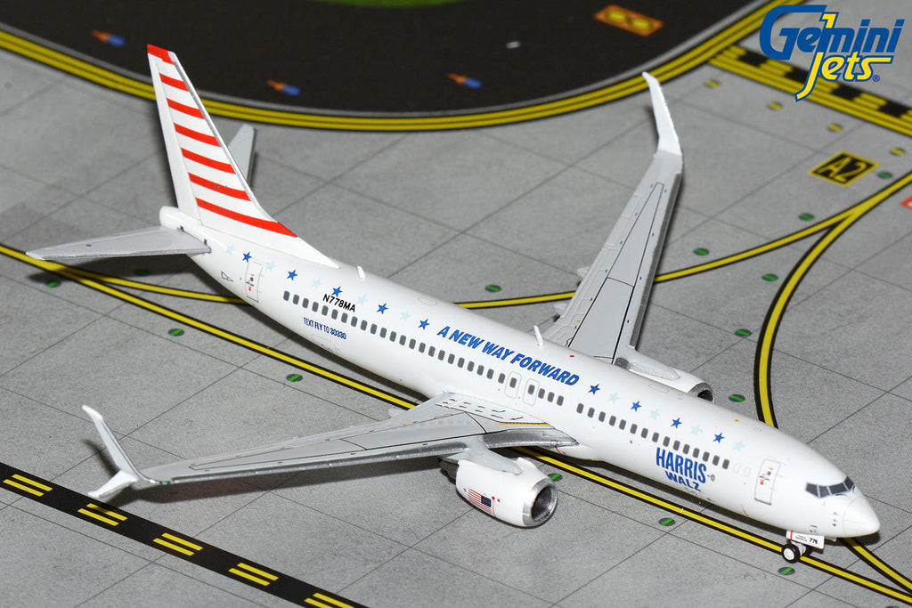 Harris-Walz Campaign Boeing 737-800 N778MA GeminiJets GJKAI2322 Scale 1:400