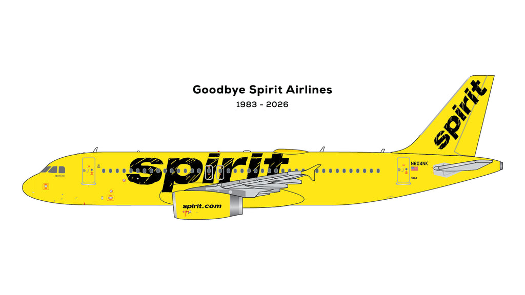 Spirit Airbus A320 N604NK Final Revenue Flight GeminiJets GJNKS2442 Scale 1:400