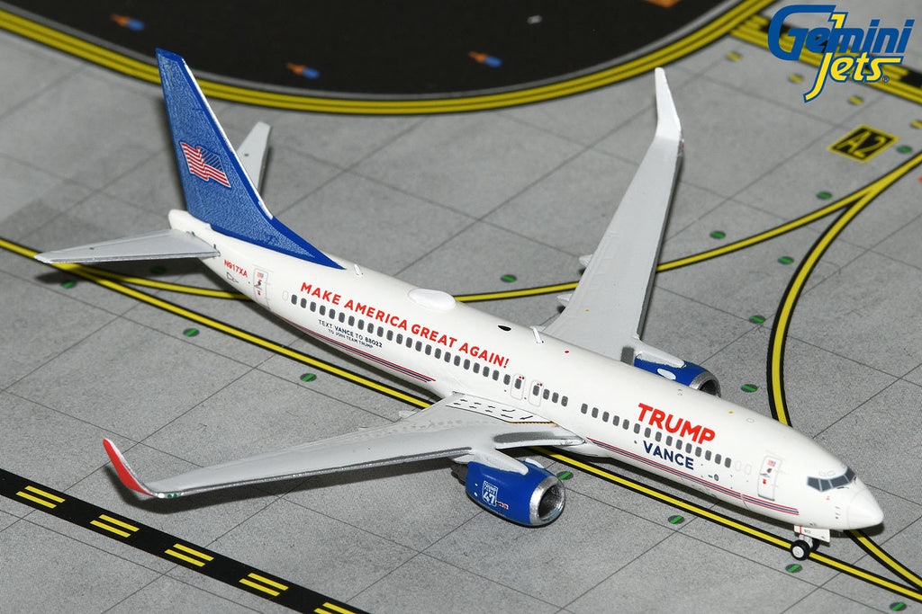 Trump-Vance Campaign Boeing 737-800 N917XA GeminiJets GJTRU2306 Scale 1:400