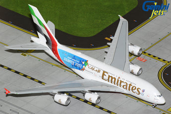 Emirates Airbus A380 A6-EOE Rugby World Cup 2023 GeminiJets GJUAE2242 Scale 1:400
