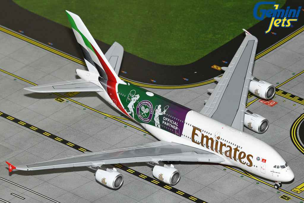 Emirates Airbus A380 A6-EOE Wimbledon GeminiJets GJUAE2283 Scale 1:400