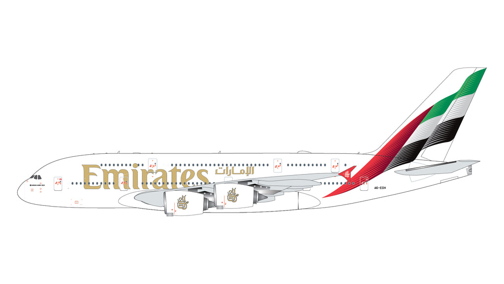 Emirates Airbus A380 A6-EOH GeminiJets GJUAE2378 Scale 1:400