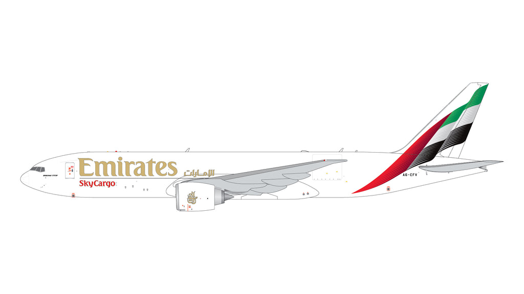 Emirates Sky Cargo Boeing 777F A6-EFV GeminiJets GJUAE2381 Scale 1:400