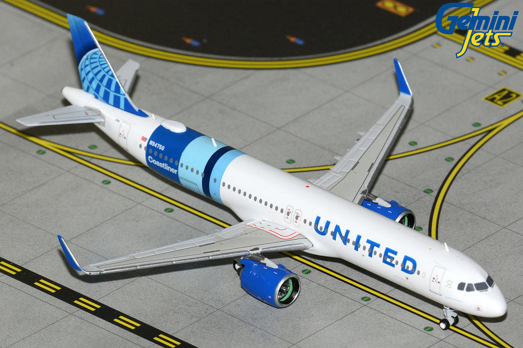 United Airbus A321neo N94750 Coastliner GeminiJets GJUAL2423 Scale 1:400