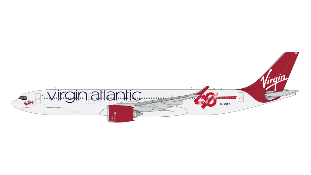 Virgin Atlantic Airbus A330-900neo G-VSRB 40th Anniversary GeminiJets GJVIR2307 Scale 1:400