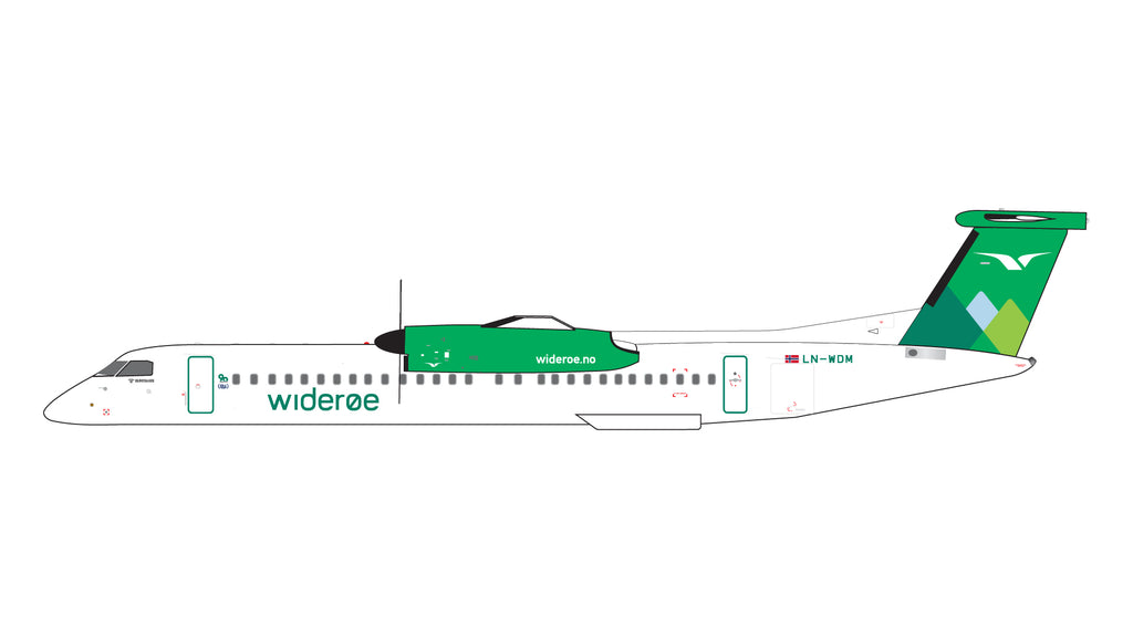 Wideroe Bombardier Dash 8 Q400 LN-WDM GeminiJets GJWIF2290 Scale 1:400