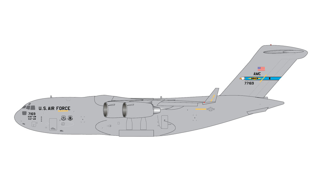 USAF Boeing C-17 07-7169 Dover AFB GeminiJets GMUSA164 Scale 1:400