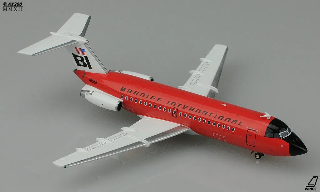 Braniff BAC-111-200 N1551 Red Jellybean JC Wings JC2188 JC2BNF188 Scale 1:200