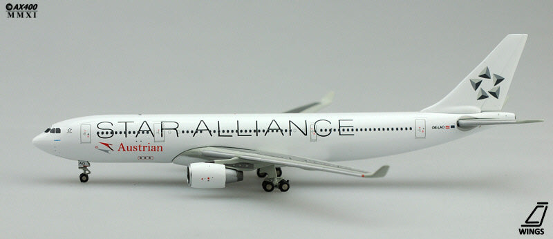 Austrian Airlines Airbus A330-200 OE-LAO Star Alliance JC Wings JC4231 Scale 1:400