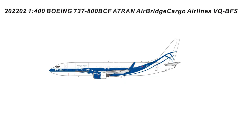 Atran Aviatrans Cargo Airlines Boeing 737-800BCF VQ-BFS Panda Models 202202 Scale 1:400