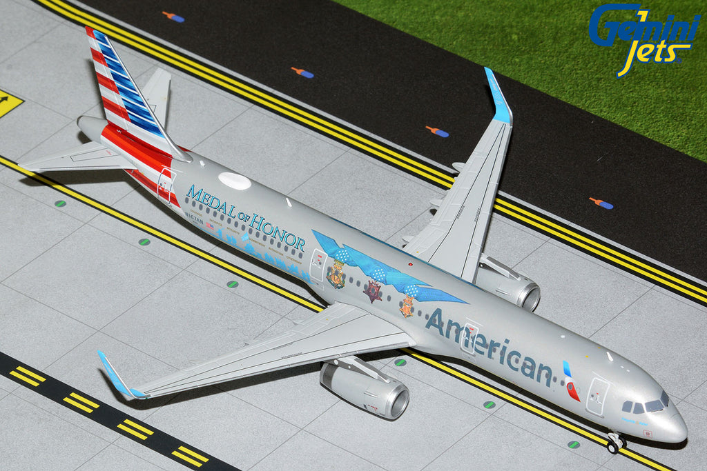 American Airlines Airbus A321 N167AN Medal Of Honor GeminiJets G2AAL1156 Scale 1:200