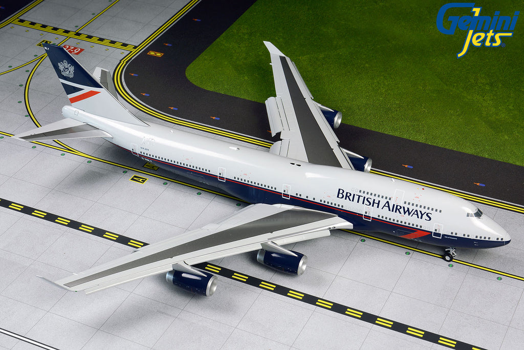 British Airways Boeing 747-400 Flaps Down G-BNLY Landor Retro Livery GeminiJets G2BAW840F Scale 1:200