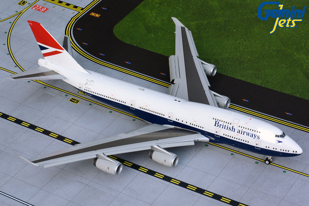 British Airways Boeing 747-400 Flaps Down G-CIVB Negus Retro Livery GeminiJets G2BAW841F Scale 1:200