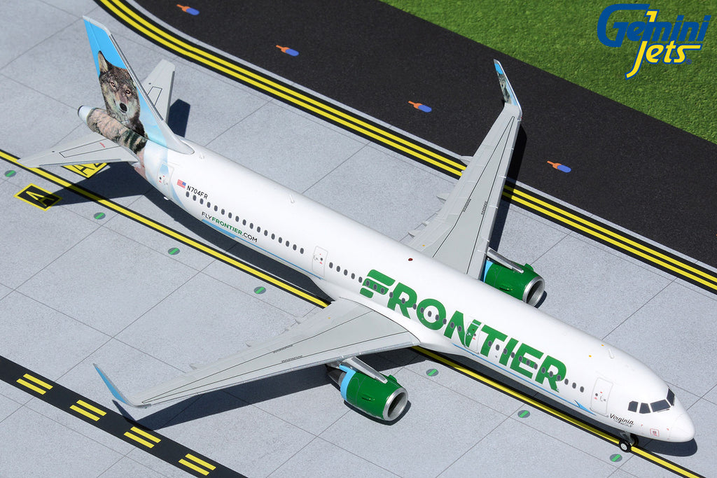 Frontier Airbus A321 N704FR Virginia The Wolf GeminiJets G2FFT973 Scale 1:200