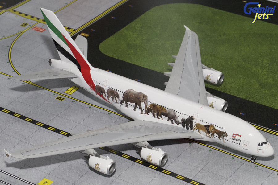 Emirates Airbus A380 A6-EEI Wildlife #1 GeminiJets G2UAE601