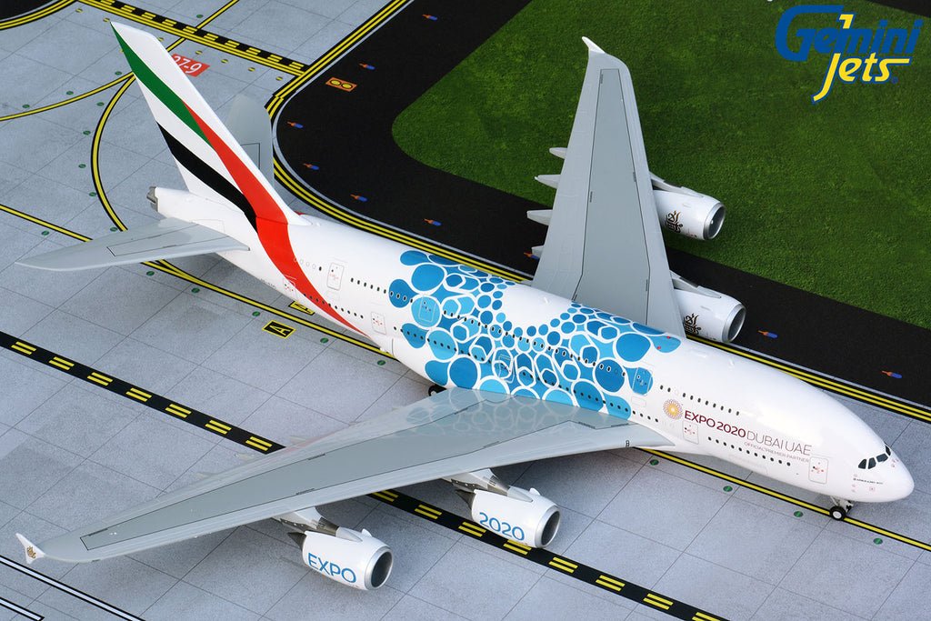 Emirates Airbus A380 A6-EOC EXPO 2020 Blue GeminiJets G2UAE779 Scale 1:200