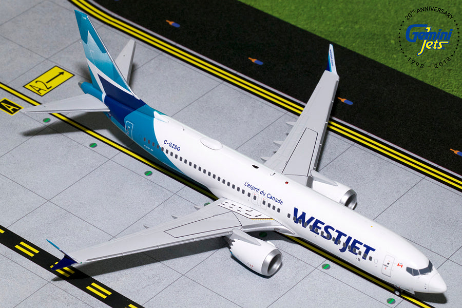 WestJet Boeing 737 MAX 8 C-GZSG GeminiJets G2WJA783 Scale 1:200
