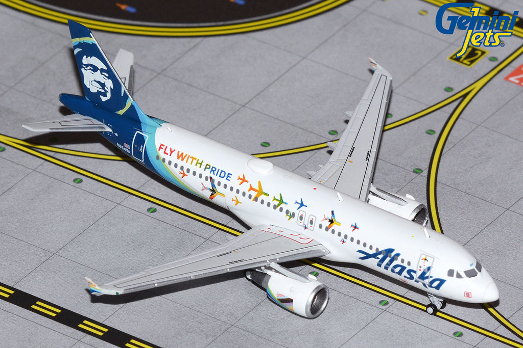 Alaska Airlines Airbus A320 N854VA Pride GeminiJets GJASA2042 Scale 1:400