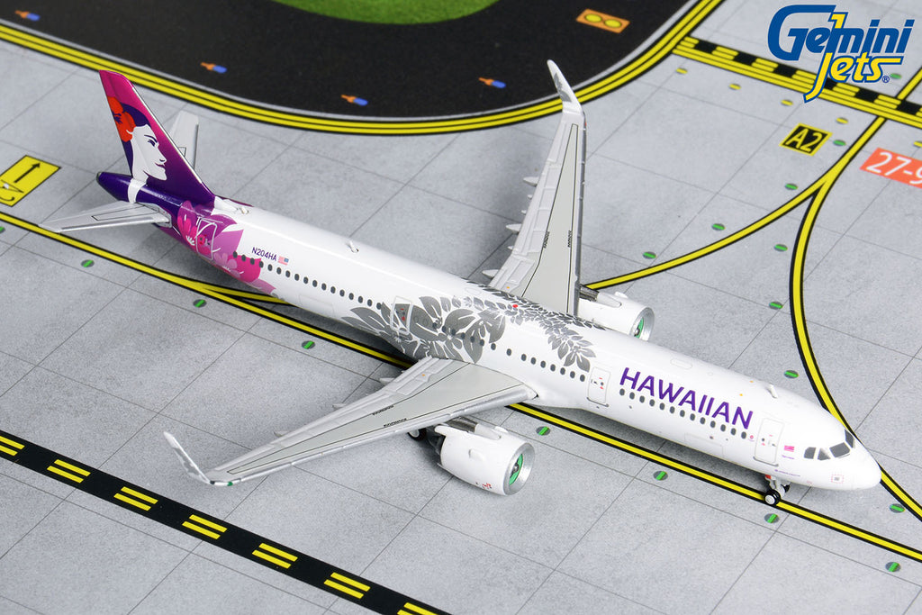 Hawaiian Airlines Airbus A321neo N204HA GeminiJets GJHAL1843 Scale 1:400