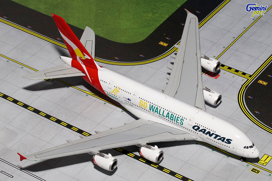 Qantas Airbus A380 VH-OQH Go Wallabies GeminiJets GJQFA1541 Scale 1:400