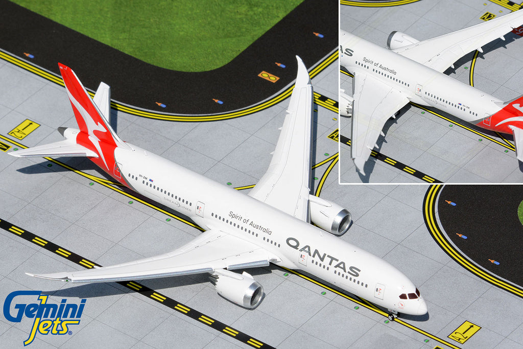 Qantas Boeing 787-9 Flaps Down VH-ZNK GeminiJets GJQFA1995F Scale 1:400