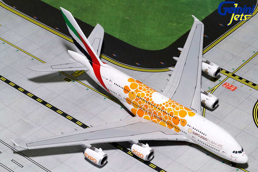 Emirates Airbus A380 A6-EOU EXPO 2020 Orange GeminiJets