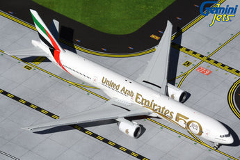 Emirates Boeing 777-300ER A6-EGE UAE 50th Anniversary GeminiJets GJUAE2050 Scale 1:400
