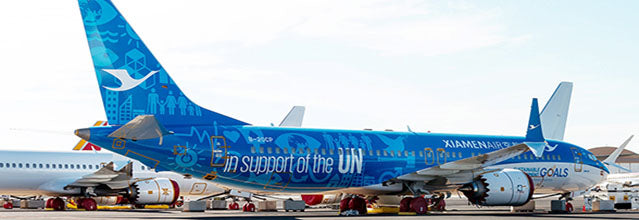 Xiamen Airlines Boeing 737 MAX 8 B-20CP United Nations Goal