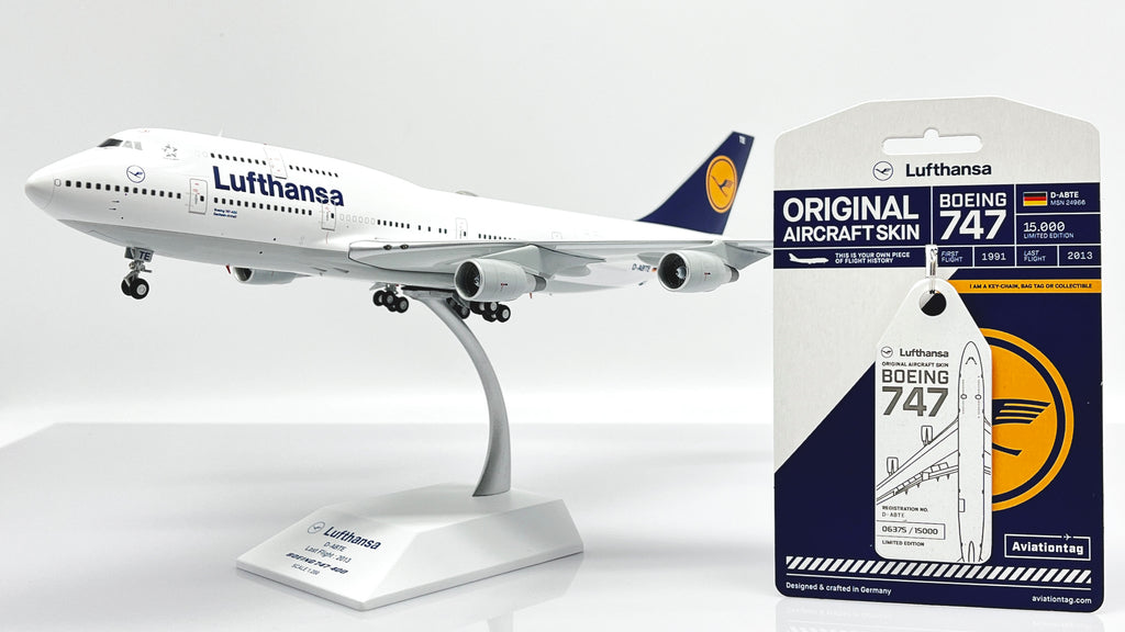 Lufthansa Boeing 747-400 D-ABTE With Aviationtag JC Wings JC2DLH0315 XX20315 Scale 1:200