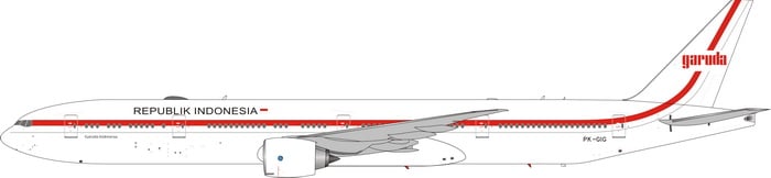 Garuda Indonesia Boeing 777-300ER PK-GIG Republik Indonesia Phoenix PH4GIA2091 Scale 1:400