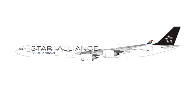 South African Airways Airbus A340-600 ZS-SNC Star Alliance Phoenix PH4SAA2272 11744 Scale 1:400