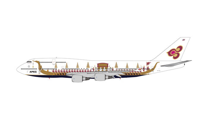 Thai Airways Boeing 747-400 HS-TGJ Royal Barge Phoenix